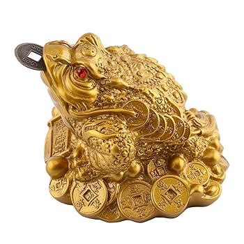 【金運】三脚蛙　置物 開運 三脚蛙 三本足 カエル 置物 金色 風水 玄関 縁起 かわいい